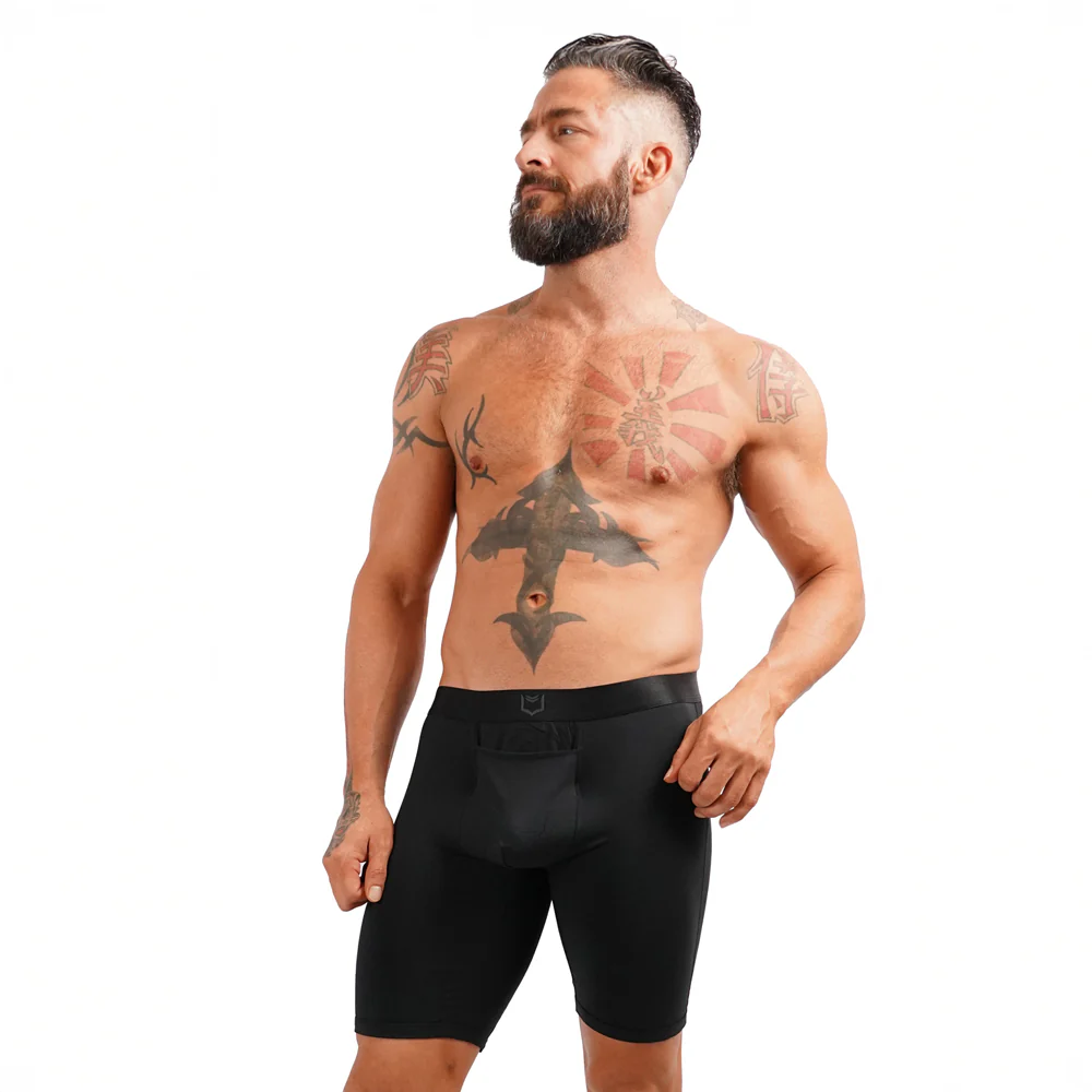 SHEATH V Modal Men's Single Pouch Horizontal Fly Boxer Brief 8" - Image 3