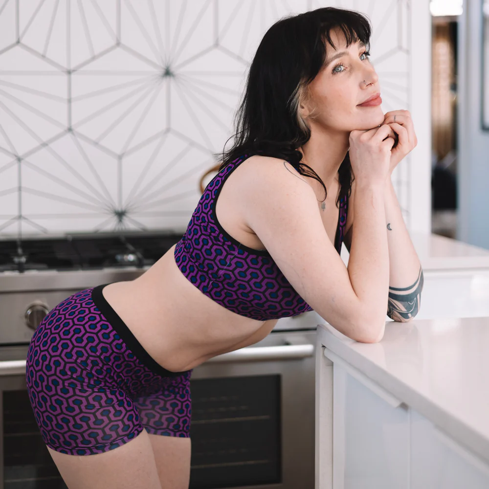 SHEATH Women's Bamboo Hexagon Long Leg Boxer Brief - Image 9